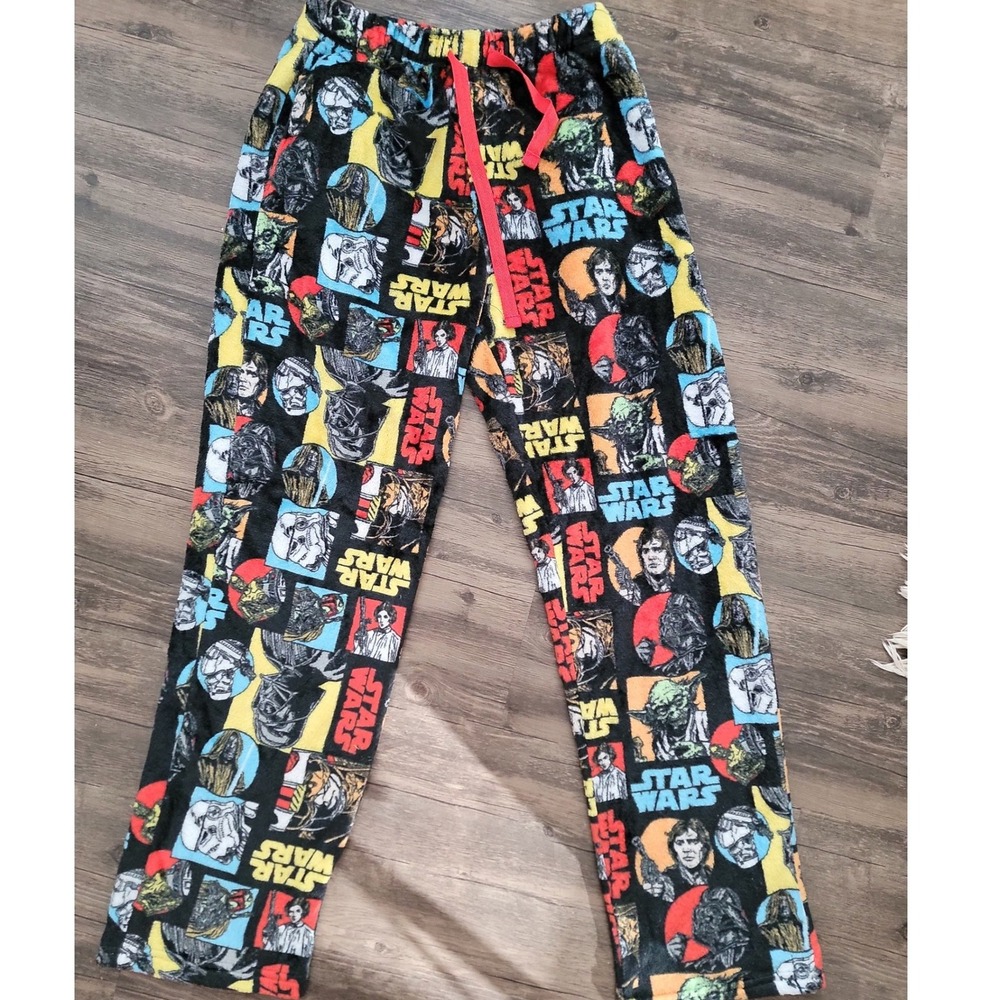 Star Wars Fleece Pajama Pants Small Mens All Over Print Character Lounge Bottoms